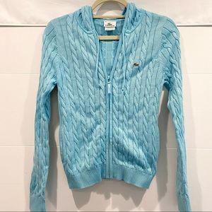 Lacoste Cable Knit Sweater Hoodie size 36